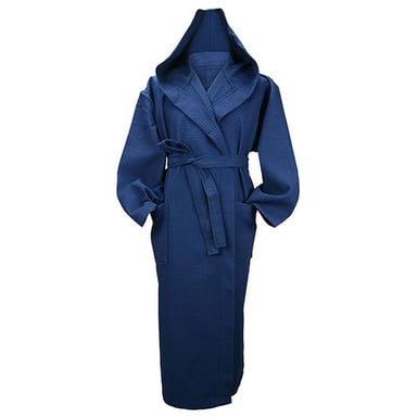 ARTG Womens/Ladies Robezz Waffle Hooded Dressing Gown (French Navy)
