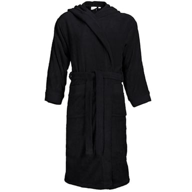 The One Towelling Unisex Adult Hooded Dressing Gown (Black)