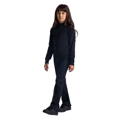 Minoti Girls Ribbed Soft Turtle Neck Jumper (Black)
