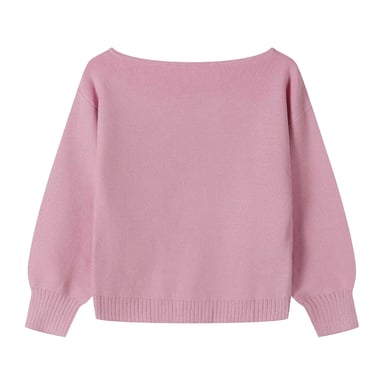 Minoti Girls Knitted Boat Neck Jumper (Pink)