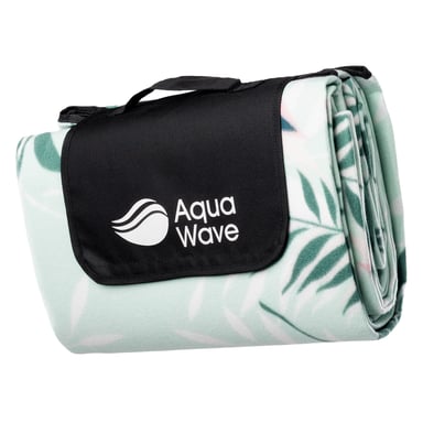 Aquawave Salva Leaf Print Picnic Blanket (Dusty Aqua)