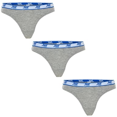 JHK Womens/Ladies Melange Thong (Pack of 3) (Grey Melange)
