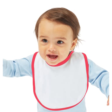 Babybugz Baby Single Layer Bib (White/Red)