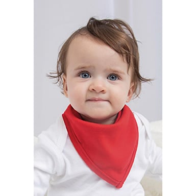Babybugz Baby Plain Bandana Bib (White/Red)