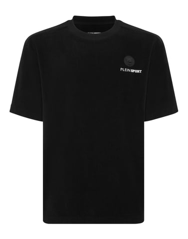 T-shirt med rund halsringning i svampbomull