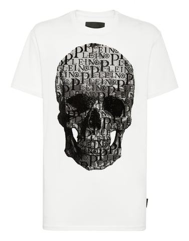 T-Shirt Round Neck Skull And Plein