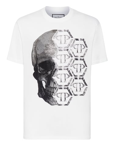 T-Shirt Round Neck Skull And Plein