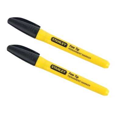 Stanley Fijne punt permanente markeerstift (Verpakking van 2) (Geel)