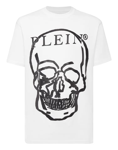 T-Shirt Round Neck Skull And Plein