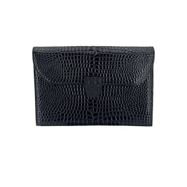 Yves Saint Laurent Vintage Leather Clutch Bag Embossed Clutch