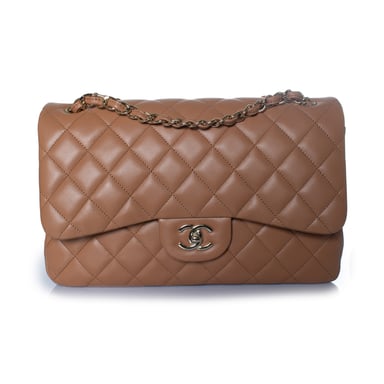 Chanel, Jumbo quilted leather bag in caramel