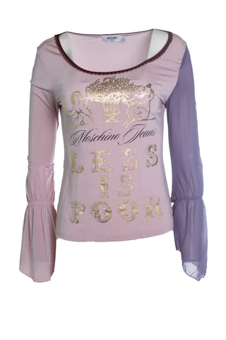 Moschino Jeans, Pink top with fluttered sleeves