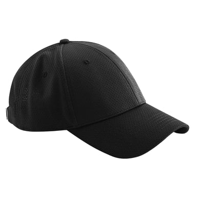 Beechfield Unisex Volwassen Air-Mesh 6-paneel Baseball Cap (Zwart)