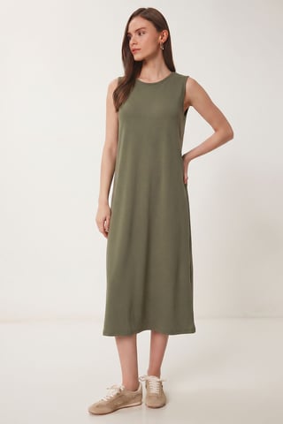 A-Line Midi Dress with Pocket