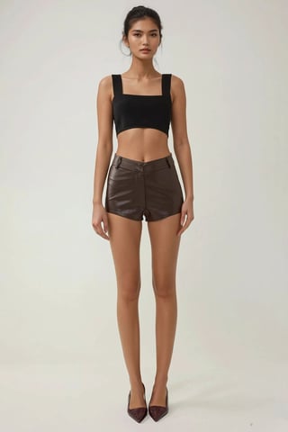 Faux Leather Fitted Hot Shorts
