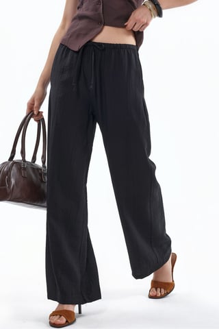 Dames Wijdbenige Geweven Broek