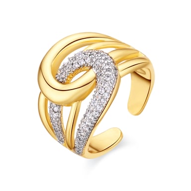 Luxenter Brilliant Zirconia Ring with 18k yellow gold finish - Nava