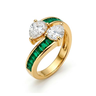Luxenter Emerald Zirconia Ring finished in 18k yellow gold - Darbia