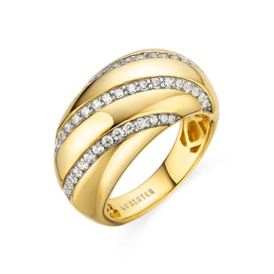 Luxenter 925 Sterling Silver Ring with Brilliant Zirconia, 18k gold finish - Vikai
