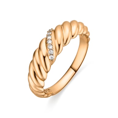 Luxenter 18k yellow gold-finished ring with brilliant-cut zirconia - Bododo