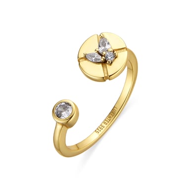 Luxenter 925 Sterling Silver Ring with Brilliant Zirconia, 18k gold finish - Ufore