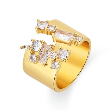 Luxenter Ring in Brilliant Metal and Zirconia Alloy finished in 18k yellow gold - Legin
