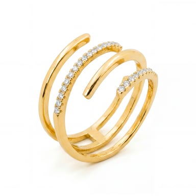 Luxenter Ring in Brilliant Metal and Zirconia Alloy finished in 18k yellow gold - Isda