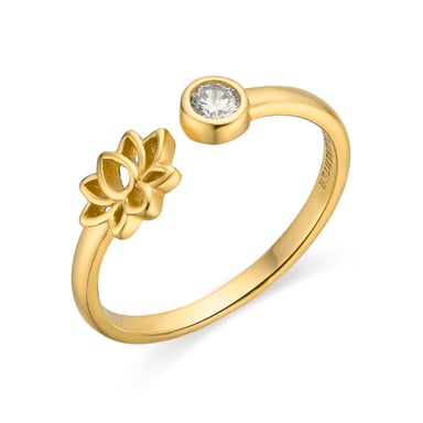 Luxenter Sterling Silver 925 and 18k gold finish brilliant zirconia ring - Fholie