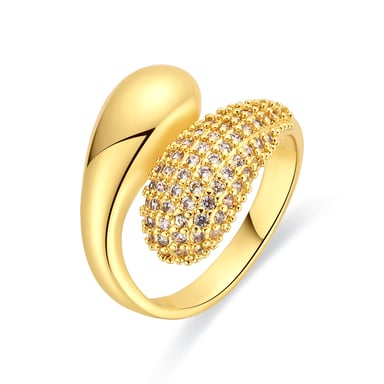 Luxenter Ring in Brilliant Metal and Zirconia Alloy finished in 18k yellow gold - Hadar