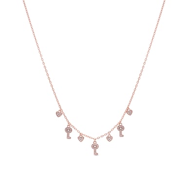 Luxenter 18k rose gold-plated brilliant zirconia necklace - Muraz