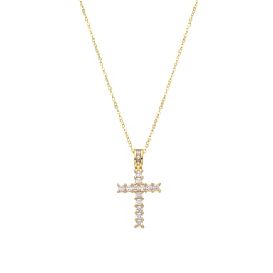 Luxenter Necklace in Brilliant Metal and Zirconia Alloy finished in 18k yellow gold - Amku