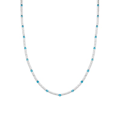 Luxenter 925 Sterling Silver and Aquamarine Zirconia Necklace with Rhodium Finish - Deli