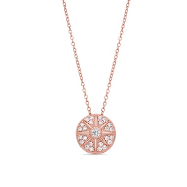 Luxenter Necklace in Brilliant Metal and Zirconia Alloy finished in 18k rose gold - Fredry