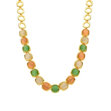 Luxenter Multicoloured Cat's Eye Necklace with 18k gold finish - Shureo