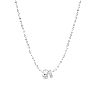 Luxenter Silver-Finished Sparkling Zirconia Necklace - Laino