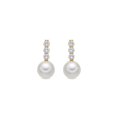 Luxenter 18k yellow gold finish earrings with white pearl - Anu