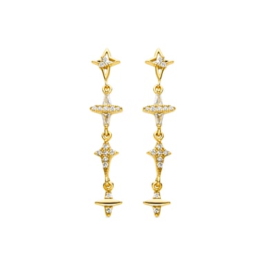 Luxenter 925 Sterling Silver and Brilliant Zirconia Earrings with 18k Gold Finish - Holis