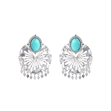 Luxenter Silver-finished earrings with Amazonite - Kumora