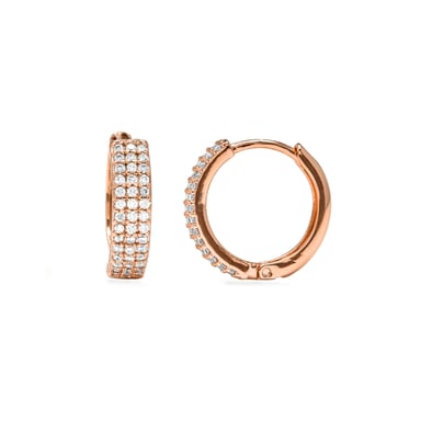 Luxenter Brilliant-cut cubic zirconia earrings with an 18k yellow gold finish - Checkti
