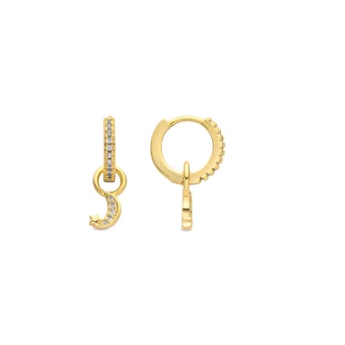 Luxenter 18k yellow gold finish earrings with brilliant-cut cubic zirconia - Lingma