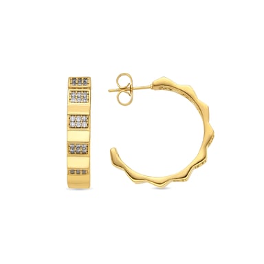 Luxenter 18k yellow gold finish earrings with brilliant-cut cubic zirconia - Yadio