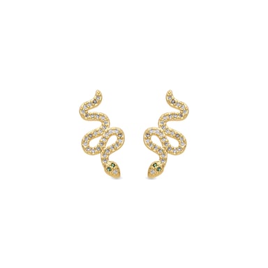 Luxenter 18k yellow gold finish earrings with brilliant-cut zirconia - Norra