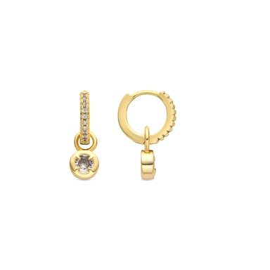 Luxenter 18k yellow gold finish earrings with brilliant-cut cubic zirconia - Yacoss