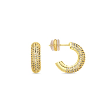 Luxenter 18k yellow gold finish earrings with brilliant-cut cubic zirconia - Niras