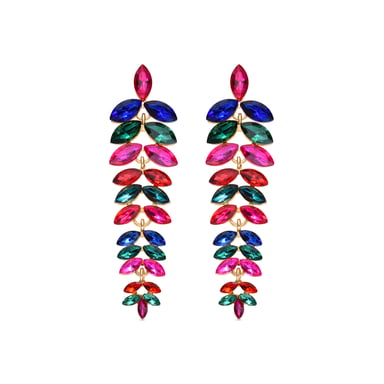Luxenter Multicoloured crystal earrings with an 18k yellow gold finish - Tayris