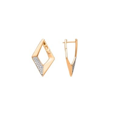 Luxenter 18k yellow gold finish earrings with brilliant-cut cubic zirconia - Ssara