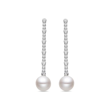 Luxenter 925 Sterling Silver and White Pearl Earrings with Rhodium Finish - Nibar