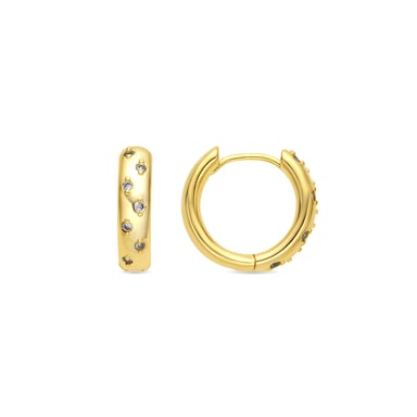 Luxenter 18k yellow gold finish earrings with brilliant-cut zirconia - Yase