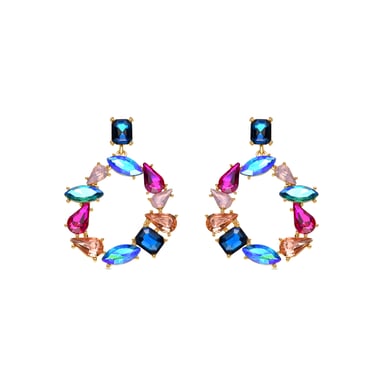 Luxenter White lacquer earrings with 18k yellow gold finish - Tayris