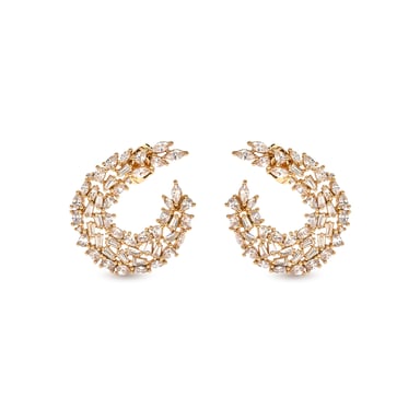 Luxenter Brilliant-cut cubic zirconia earrings with an 18k yellow gold finish - Isdro